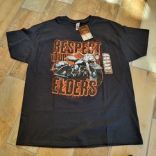 NWT Hot Leathers Men's Tee Shirt Respect Your Elder's Sz. XL NEW