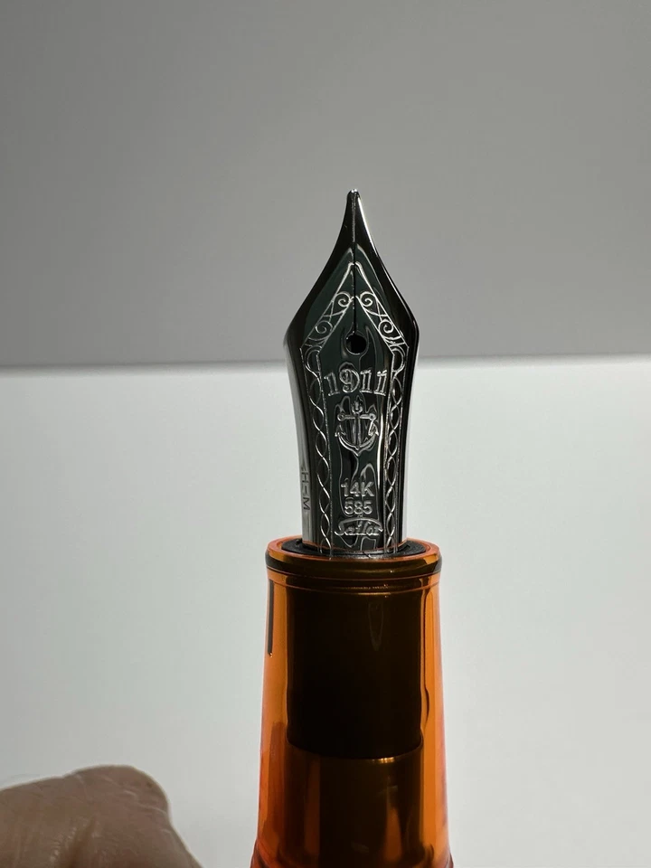 Pluma Estilográfica Sailor Pro Gear Delgada en Transparente Naranja Mediana Plumín Nueva Foto 3 de 4