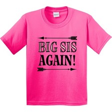 Inktastic Big Sis Again Sister Announcement Youth T-Shirt Reveal Childs Clothing