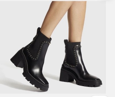 JIMMY CHOO Veronique 80 Crystal-Embellished Leather Chelsea Boots. US 11 New