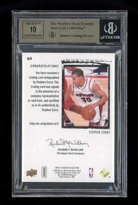 STEPHEN CURRY BGS 9.5 /10 2009 UD EXQUISITE #64 ROOKIE AUTO /225