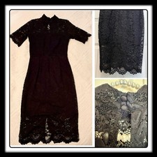 Dress - black New York & Co NY&Co lace dress - mock neck - size small  Excellent