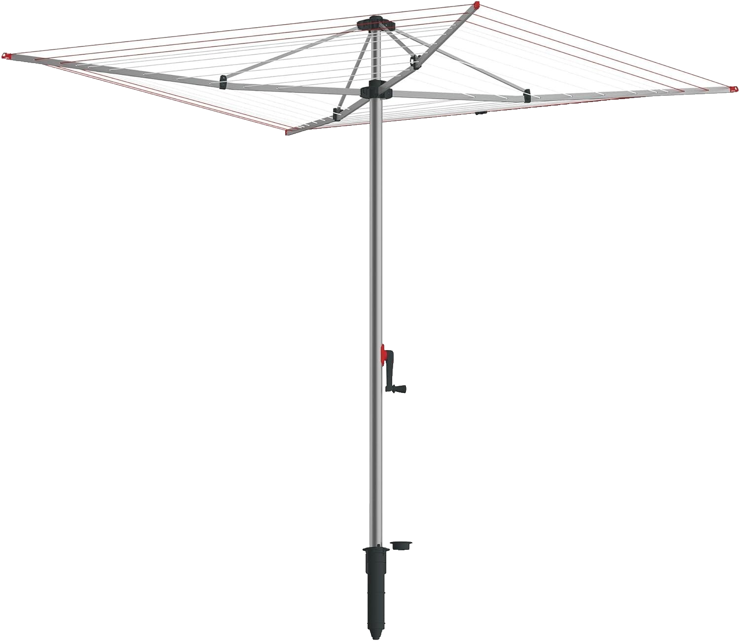 Vileda Supadry Hoist Rotary Dryer, Silver, 60m, Clothes Line, Adjustable Height