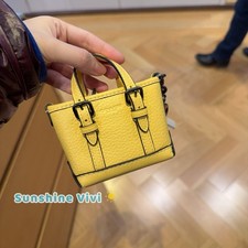NWT Coach Mini Warner Tote Bag Charm CBK61 Gunmetal/Yellow no bag