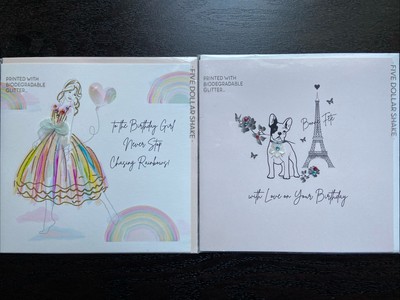 Lot Of 2, Five Dollar Shake Greeting Card Unique Jeweled/ Gems - Birthday Cards