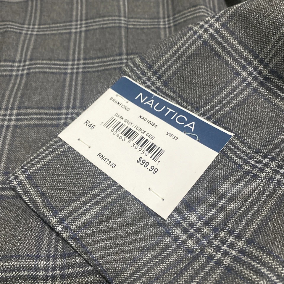 Nautica мужской размер 46R темно серый-BRANFORD мульти клетку блейзер 2 кнопки новый с Ярлыками новый - Изображение 2 из 4