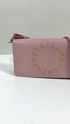 Stella McCartney Mini Logo Faux Leather Crossbody Bag Pale Mauve