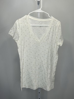 A New Day Women's White Gold Top T-Shirt, Size Medium.  4C