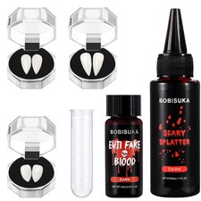 Halloween Vampire Teeth Fake Blood Makeup Kit, Special Effects SFX Makeup Set...