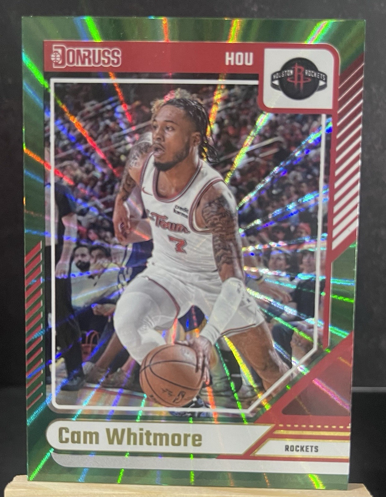 2024-25 Donruss Basketball Holo Green Laser #167 Cam Whitmore Houston Rockets