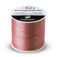 Rose Gold Aluminum Wire 12 Ga x 100 FT 2.0mm Jewelry Wrapping Craft Wire Round