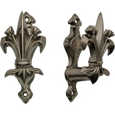 Expandable 3 Inch Fleur Hanger Pewter Finish Decorative Wall Hook Durable Steel