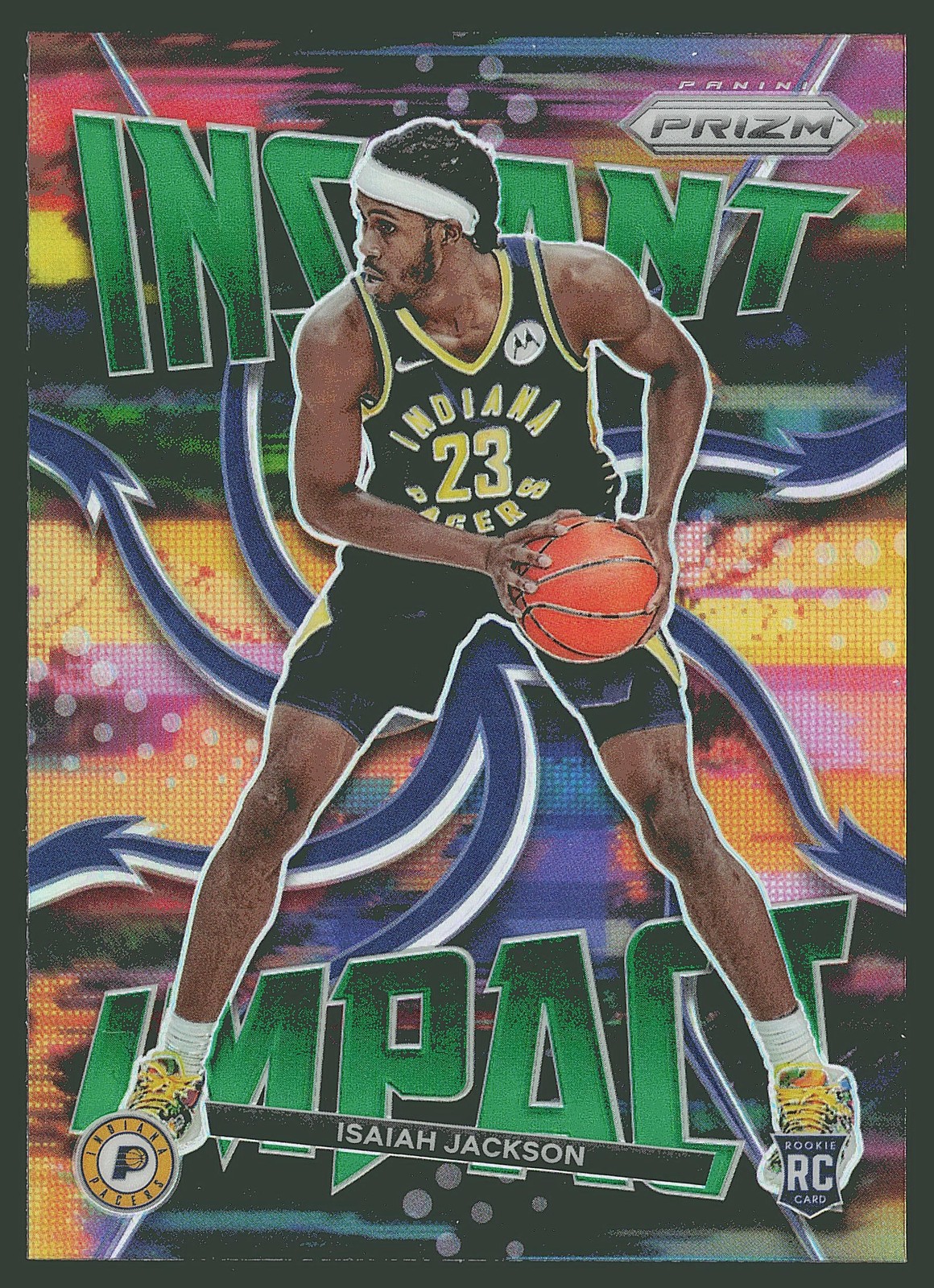 2021-22 Panini Prizm #9 Isaiah Jackson Instant Impact Prizms Green RC
