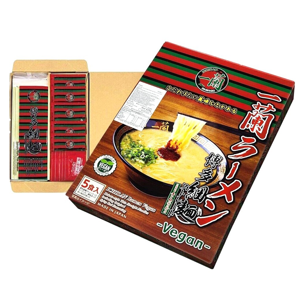 Ichiran Ramen 5 x 124g Vegan Hakata Style Thin Straight Noodle