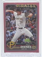 2024 Topps Update #US288 Paul Skenes Mother's Day Hot Pink # 19/50