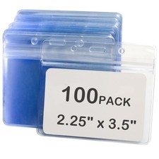 100pack Name Badge Holders Name Tag Holder Clear Plastic Badge Holder ID Hold