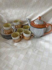 VTG Luster Demitasse Espresso/Tea Set And Teapot, Set Of 6 Cups  8 Saucers