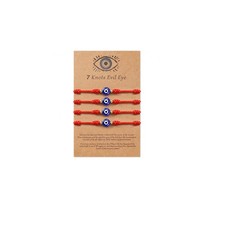 9pcs Evil Eye 7 Knot Lucky Bracelets, Rakhi for Brother and Bhabhi Adjustable...