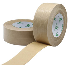 2Pack Reinforced Kraft Paper Tape, Self Adhesive Paper Gummed Packing Tape, for
