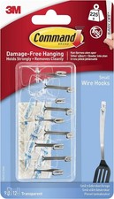 Command Clear Wire Hanger Hooks Transparent 9 Hooks 12 Strips