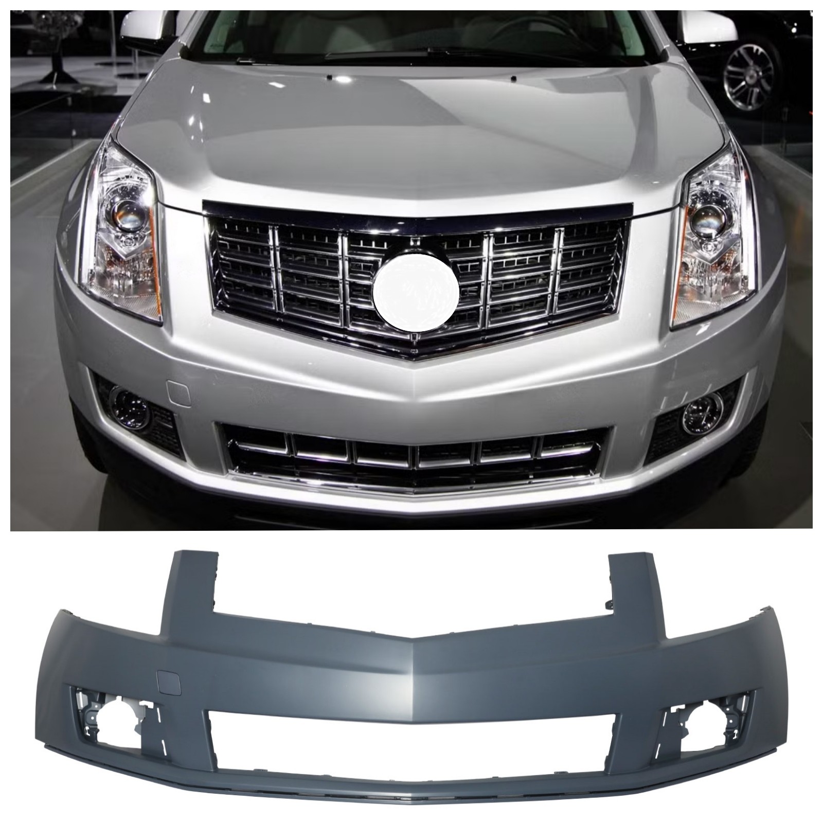 New Front Bumper Cover W/O Park Sensor For Cadillac SRX 2013-2016 Fit 22762884