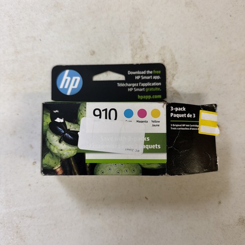 New Genuine HP 910 Tricolor Ink Cartridge Pack Cyan/Magenta/Yellow Exp 2027