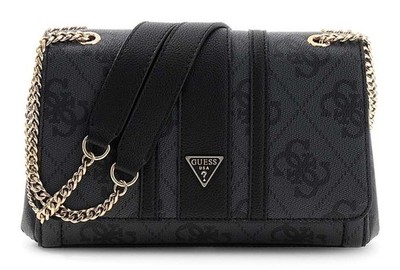GUESS Noelle II Convertible Xbody Flap Bag Schultertasche Tasche Coal Logo Neu