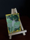 ACEO Original Painting Acrylic Luna Moth Abstract  — photo 2
