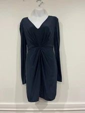Zimmermann Navy Blue Twist Front Dress • Size 3 • Long Sleeve • Flattering Fit •