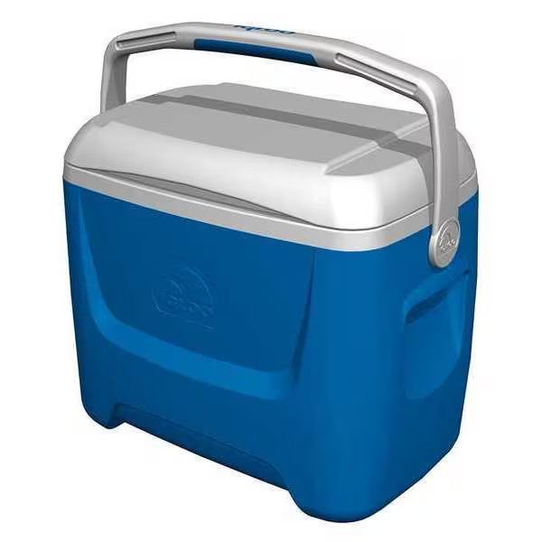 28 Qt Blue White Lid Portable Ice Box 3 Day Cold Retention