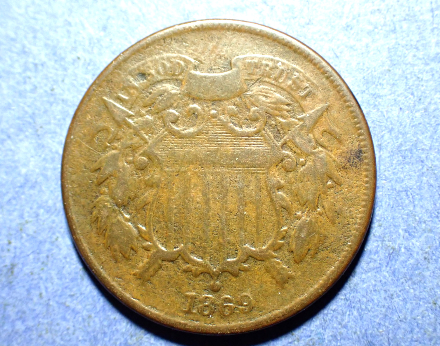 1869 Two Cent piece  VG details