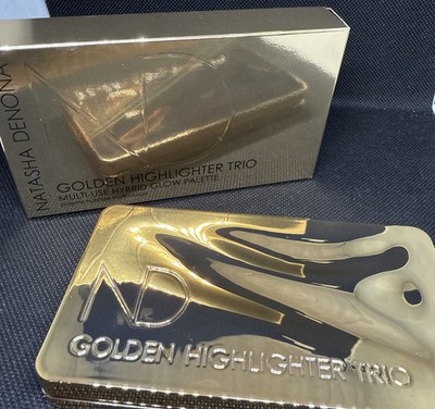 Natasha Denona Golden Highlighter Trio Multi-Use Hybrid Glow Palette, New In Box