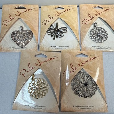 NEW Lot 5 Packs Vintage Perle Nouveau Pendants Jewelry Making Crafts FreeShip