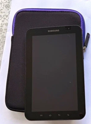 Samsung Galaxy Tab GT-P1000 7in 16GB White Wi-Fi+3G Unlocked Case Cable bundle