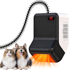 Quiet Dog House Heater with Thermostat, Adjustable Temp Pet Safe Heater Wall-Mou
