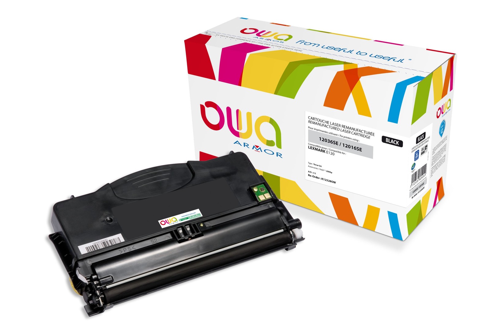 Toner noir Lexmark E120 Armor OWA K12328OW pour rapports administratifs