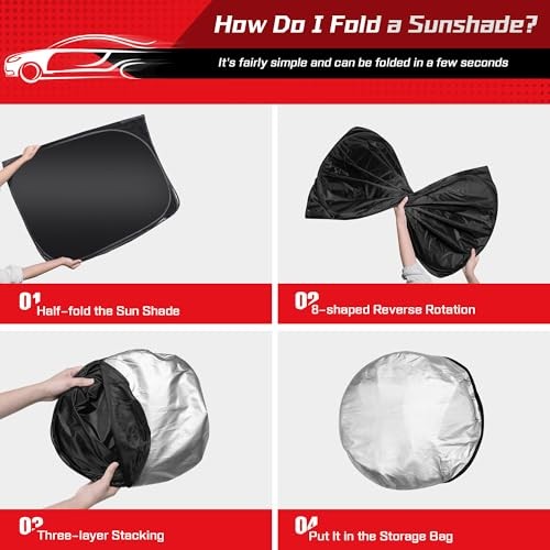 Windshield Sun Shade Custom Fit Foldable for Cadillac Lyriq Electric 2023-2025 - Picture 4 of 7