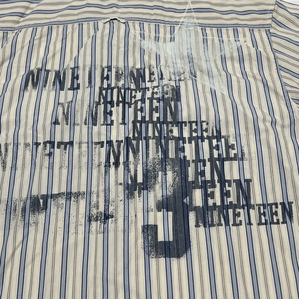 Guess Vintage 80s 90s Long Sleeve Button-Up Shirt Eagle Numbers Graphic Men M - Image 4 of 4