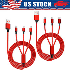 3in1 Fast USB Charging Cable Samsung iPhone XS 11 13 15 16 17 Charger Cord lot