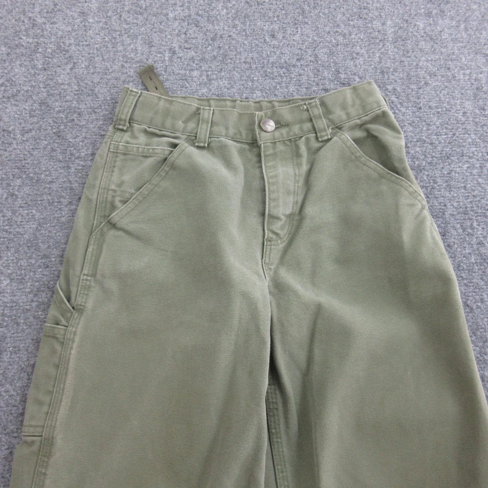 Pantalones Carhartt Niñas 10 Verde Lona Utilidad Carpintero Ropa de Trabajo Algodón Foto 2 de 4