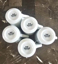 Lot of 5 Tuxton Coffee Mugs White Heavy Duty Diner Restaurant Plain NO LOGO