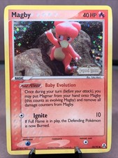 Pokemon TCG Magby 58/92 EX Legend Maker Reverse Holo Stamped VTG LP Swirl