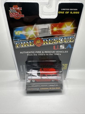 Racing Champions Fire Rescue Lebanon IN Fire Dept 1956 Chevy Nomad Red White NEW