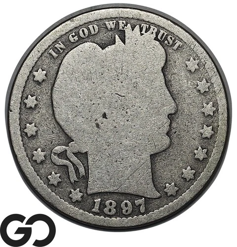 1897-S Barber Quarter, Better Date San Francisco Issue