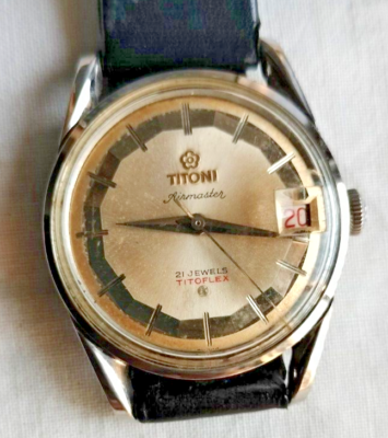 v*a様 TITONI Airmaster 腕時計 Titoni Airmaster 21 Jewels Light Golden Dial Handwinding