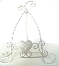 Metal folding Plate Holder Stand Tripod Book Art Display Easel 12x10” White