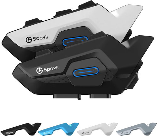 H9 Interfono Moto Bluetooth Coppia, Auricolare Casco Moto Bluetooth 5.1 Sistema - Foto 12 di 12