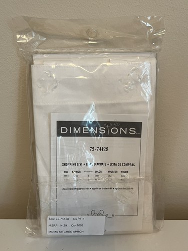 Dimensions Mom's Kitchen Apron In Embroidery & Thread Shopping List 72-74128 NEW - Picture 5 of 6