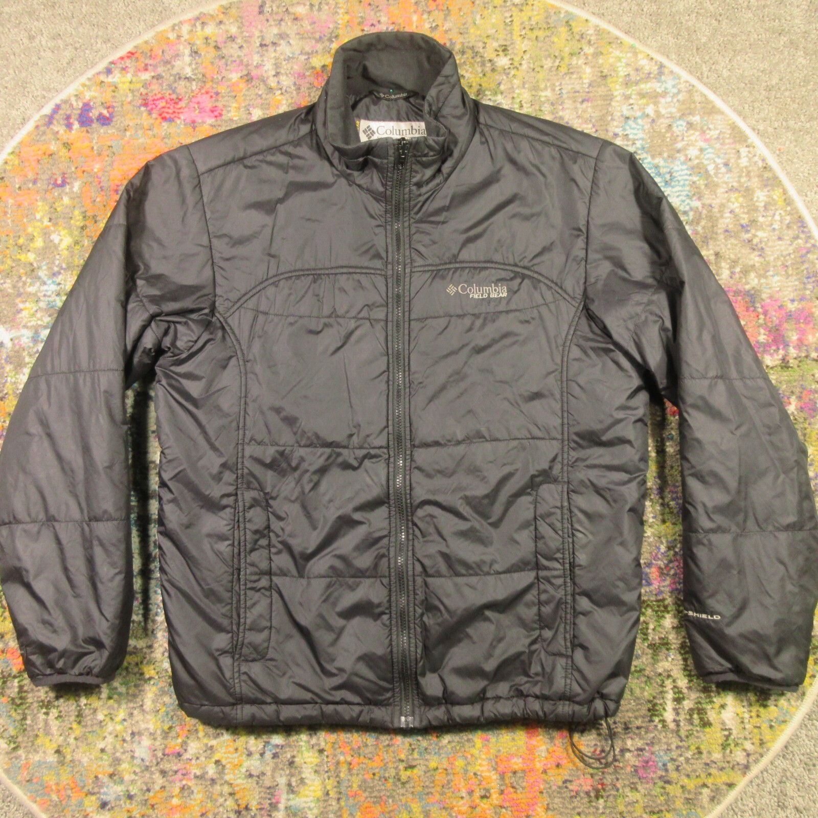 Columbia Men's Black Omni-Shield Puffer Jacket Lightweight Field Gear Size L EUC-image