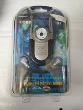 Coby Dynamic Bass Boost System Black CX-7 AM/FM Radio Mini Pocket Radio Earbuds